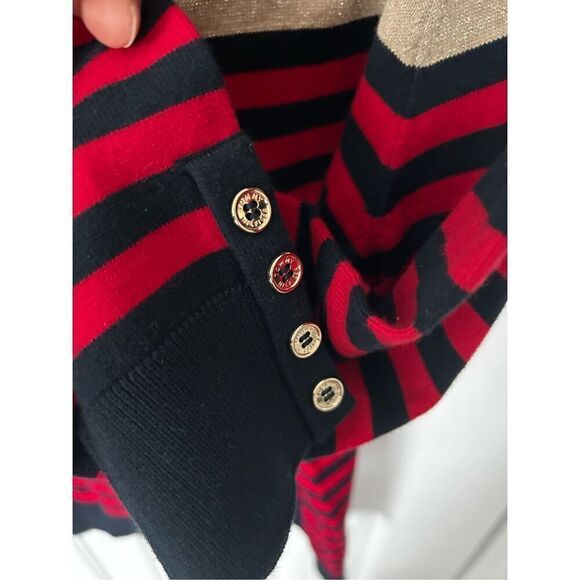 Tommy Hilfinger turtle neck sweater with striped long sleeve size large nwt - Picture 4 of 6